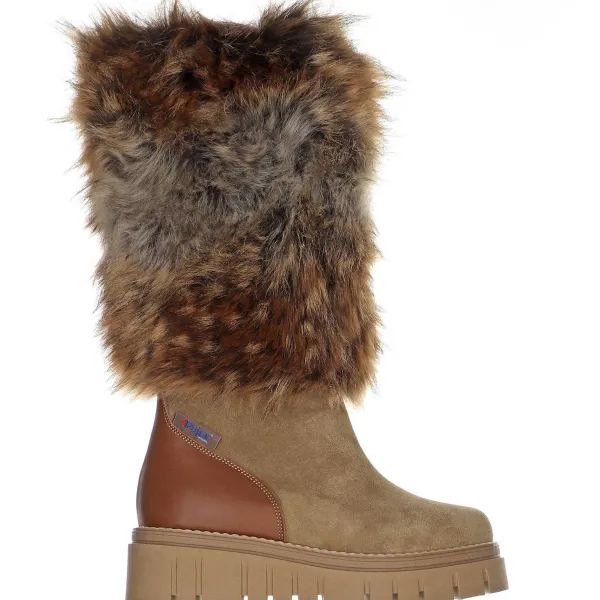 Pajar Oslo Collection<Anora-Eco Women'S Suede And Faux Fur Boot Beige
