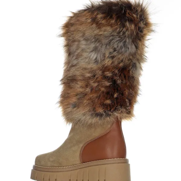 Pajar Oslo Collection<Anora-Eco Women'S Suede And Faux Fur Boot Beige