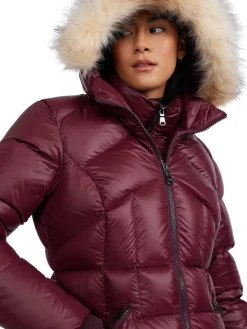 Pajar Fall/Winter<Ares Women'S Puffer Jacket W/Faux Fur Trim Ox Blood
