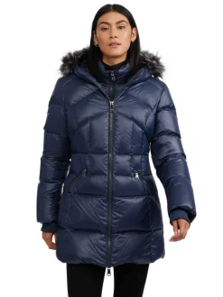 Pajar Fall/Winter<Ares Women'S Puffer Jacket W/Faux Fur Trim Graphite