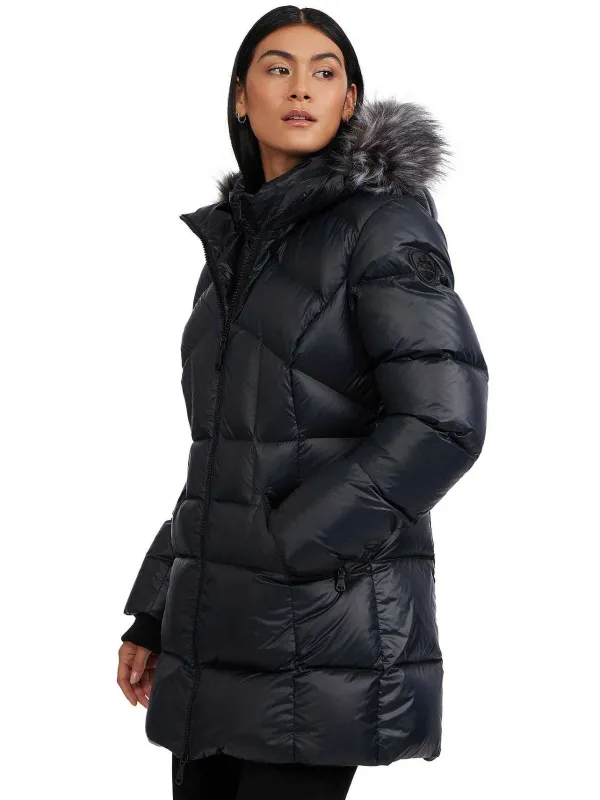Pajar Puffers<Ares Women'S Puffer Jacket W/Faux Fur Trim Black