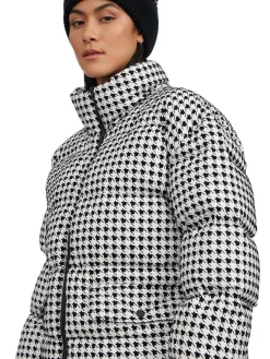 Pajar Puffers<Ascella Women'S Boxy Fit Houndstooth Short Puffer Jacket Black/White