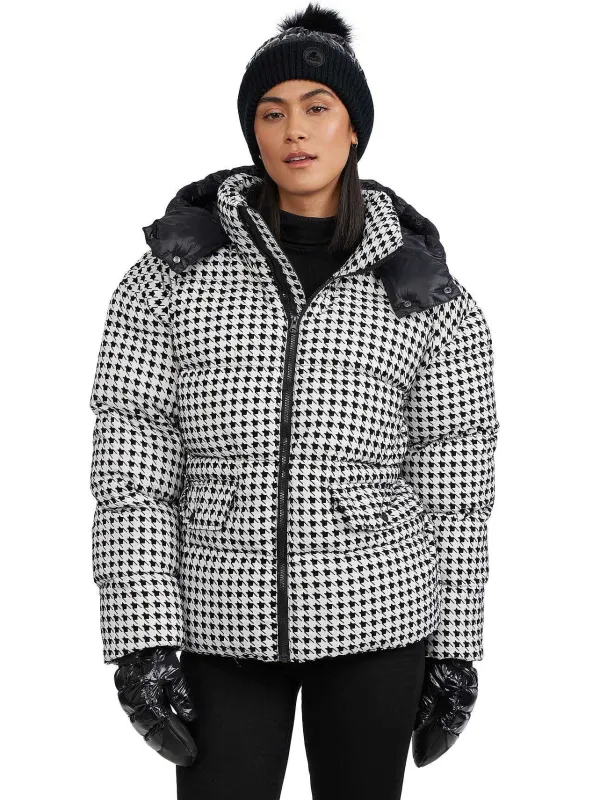 Pajar Fall/Winter<Ascella Women'S Boxy Fit Houndstooth Short Puffer Jacket Black/White