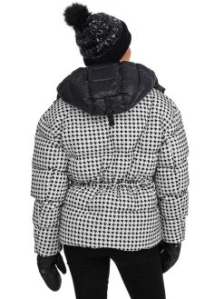 Pajar Fall/Winter<Ascella Women'S Boxy Fit Houndstooth Short Puffer Jacket Black/White