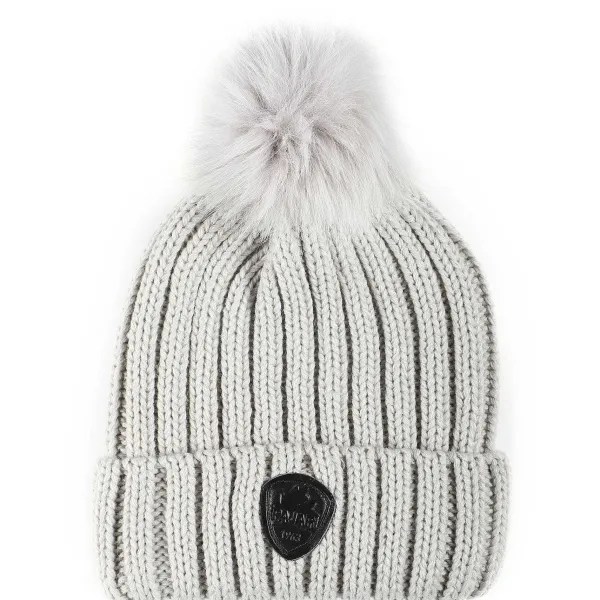 Pajar Hats And Headwear<Becca Women'S Knitted Hat With Pompom Grey