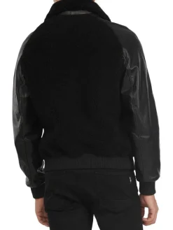Pajar Premium Shearling<Campbell Men'S Shearling And Leather Varsity Jacket Black/Black
