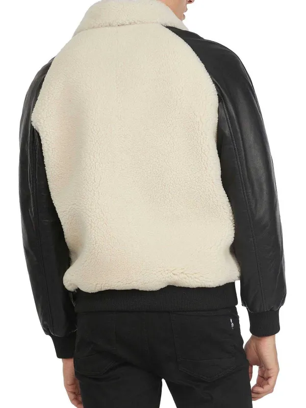 Pajar Premium Shearling<Campbell Men'S Shearling And Leather Varsity Jacket Offwhite