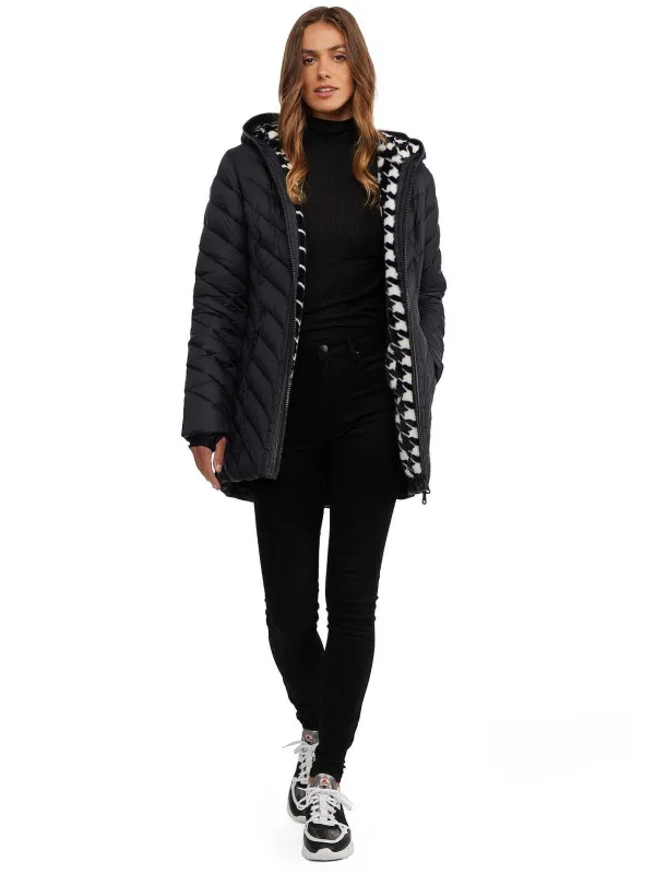 Pajar Lightweight<Cypress Women'S Featherless Puffer W/ Faux Fur Black