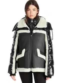 Pajar Premium Shearling<Danique Women'S Luxury 3-In-1 Mixed-Media Puffer Black