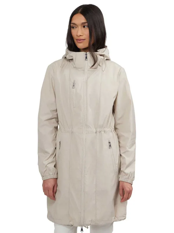 Pajar Rain Jackets<Esen Women'S Long Packable Raincoat W/ Removable Hood Desert