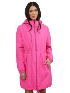 Pajar Rain Jackets<Esen Women'S Long Packable Raincoat W/ Removable Hood Pink