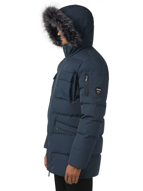 Pajar Parkas<Hamilton Men'S Quilted Parka W/Faux Fur Trim Navy