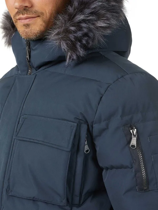 Pajar Parkas<Hamilton Men'S Quilted Parka W/Faux Fur Trim Navy