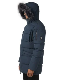 Pajar Fall/Winter<Hamilton Men'S Quilted Parka W/Faux Fur Trim Navy