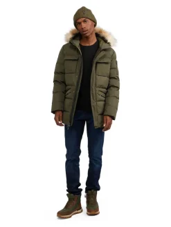 Pajar Fall/Winter<Hamilton Men'S Quilted Parka W/Faux Fur Trim Military