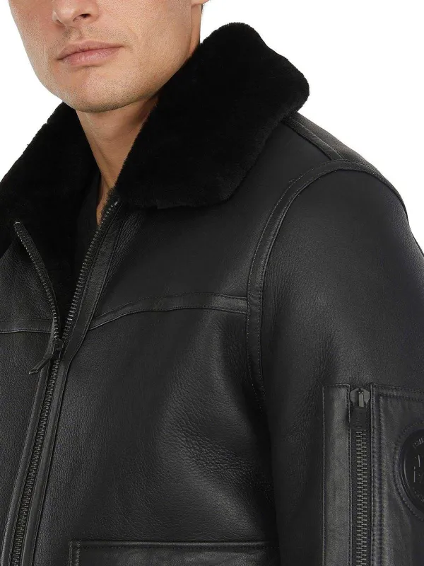 Pajar Premium Shearling<Heritage Aviator Men'S Sheepskin Jacket Black/Black