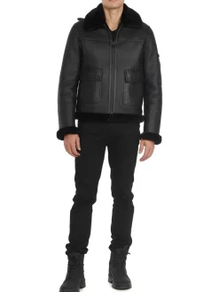 Pajar Premium Shearling<Heritage Aviator Men'S Sheepskin Jacket Black/Black