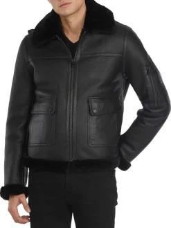 Pajar Bombers<Heritage Aviator Men'S Sheepskin Jacket Black/Black