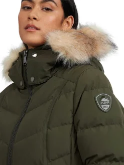 Pajar Fall/Winter<January Women'S Quilted Puffer W/ Faux Fur Military