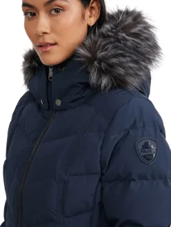 Pajar Puffers<January Women'S Quilted Puffer W/ Faux Fur Navy