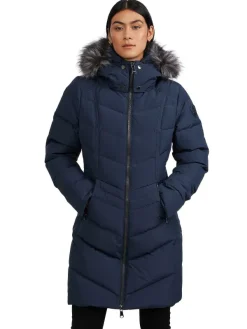 Pajar Puffers<January Women'S Quilted Puffer W/ Faux Fur Navy