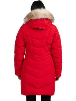 Pajar Puffers<January Women'S Quilted Puffer W/ Faux Fur Current Red