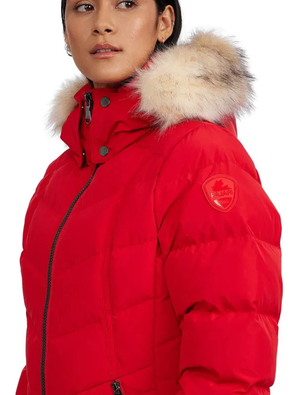 Pajar Puffers<January Women'S Quilted Puffer W/ Faux Fur Current Red