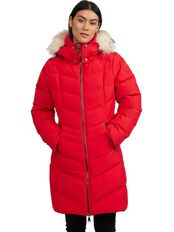 Pajar Puffers<January Women'S Quilted Puffer W/ Faux Fur Current Red