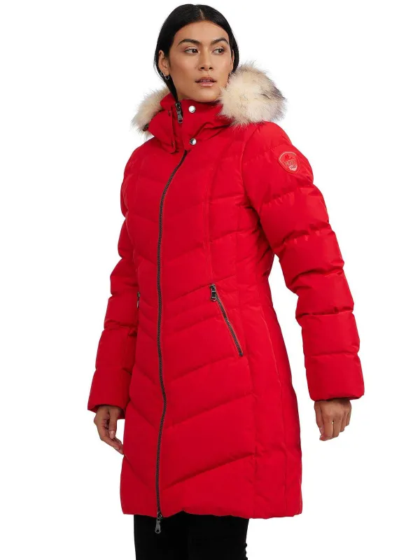 Pajar Puffers<January Women'S Quilted Puffer W/ Faux Fur Current Red