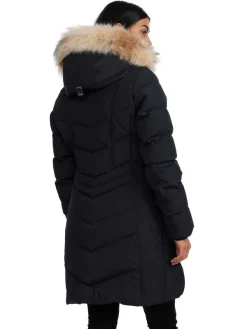 Pajar Puffers<January Women'S Quilted Puffer W/ Faux Fur Black