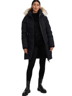 Pajar Puffers<January Women'S Quilted Puffer W/ Faux Fur Black