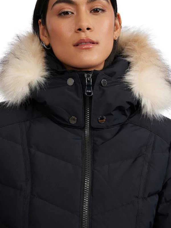 Pajar Fall/Winter<January Women'S Quilted Puffer W/ Faux Fur Black
