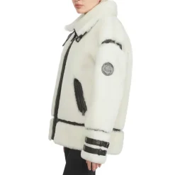 Pajar Bombers<Jenny Women'S Front Zip Shearling Jacket White/Black