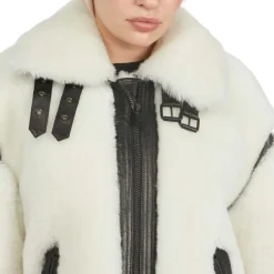 Pajar Bombers<Jenny Women'S Front Zip Shearling Jacket White/Black