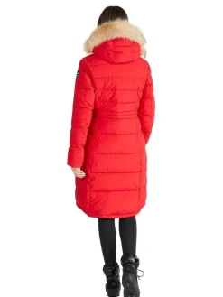 Pajar Parkas<Jupiter Women'S Puffer Jacket W/ Faux Fur Trim Current Red