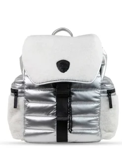 Pajar Bags<Large Shearling Puffy Backpack Silver