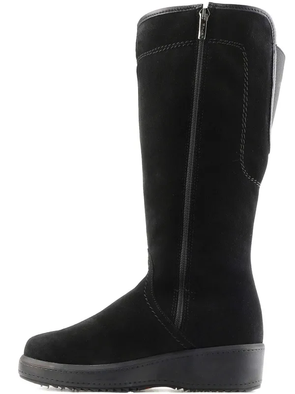Pajar Winter Boots<Lisa A Suede Women'S Heritage Boot W/ Ice Grippers Black