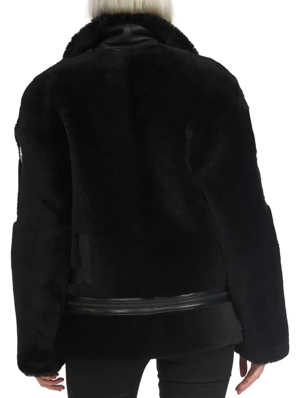 Pajar Premium Shearling<Naomi Women'S Shearling Perfecto Jacket Black/Black