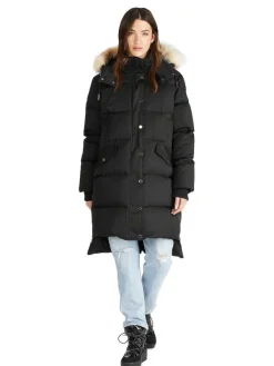 Pajar Puffers<Reyna Women'S Long Puffer W/ Faux Fur Trim Black