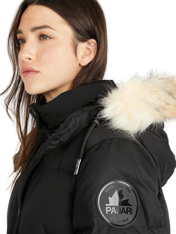Pajar Puffers<Reyna Women'S Long Puffer W/ Faux Fur Trim Black