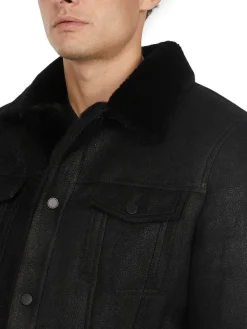 Pajar Bombers<Trucker Men'S Sheepskin Coat Black