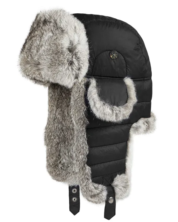 Pajar Hats And Headwear<Wolf Unisex Trapper Hat W/Fur Black